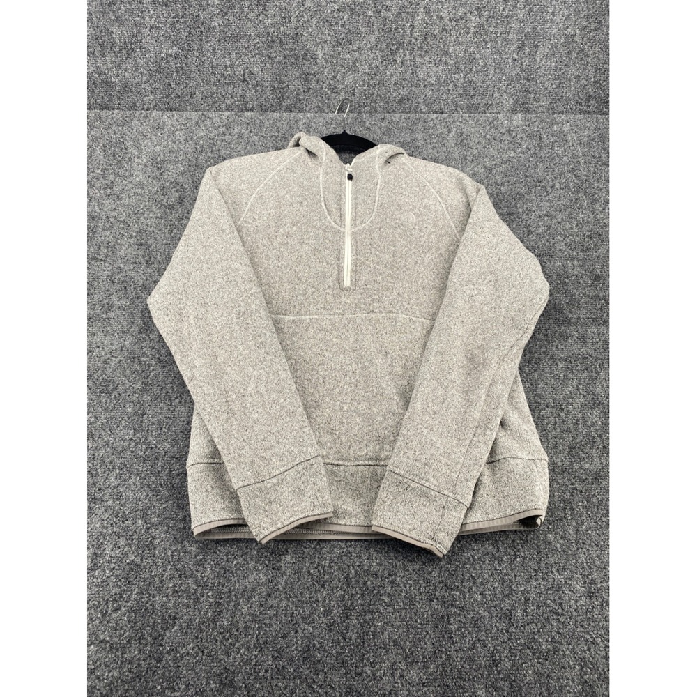 The North Face Crescent Hooded Pullover Womens Medium Grey 1/4 Zip Fleece Hoodie